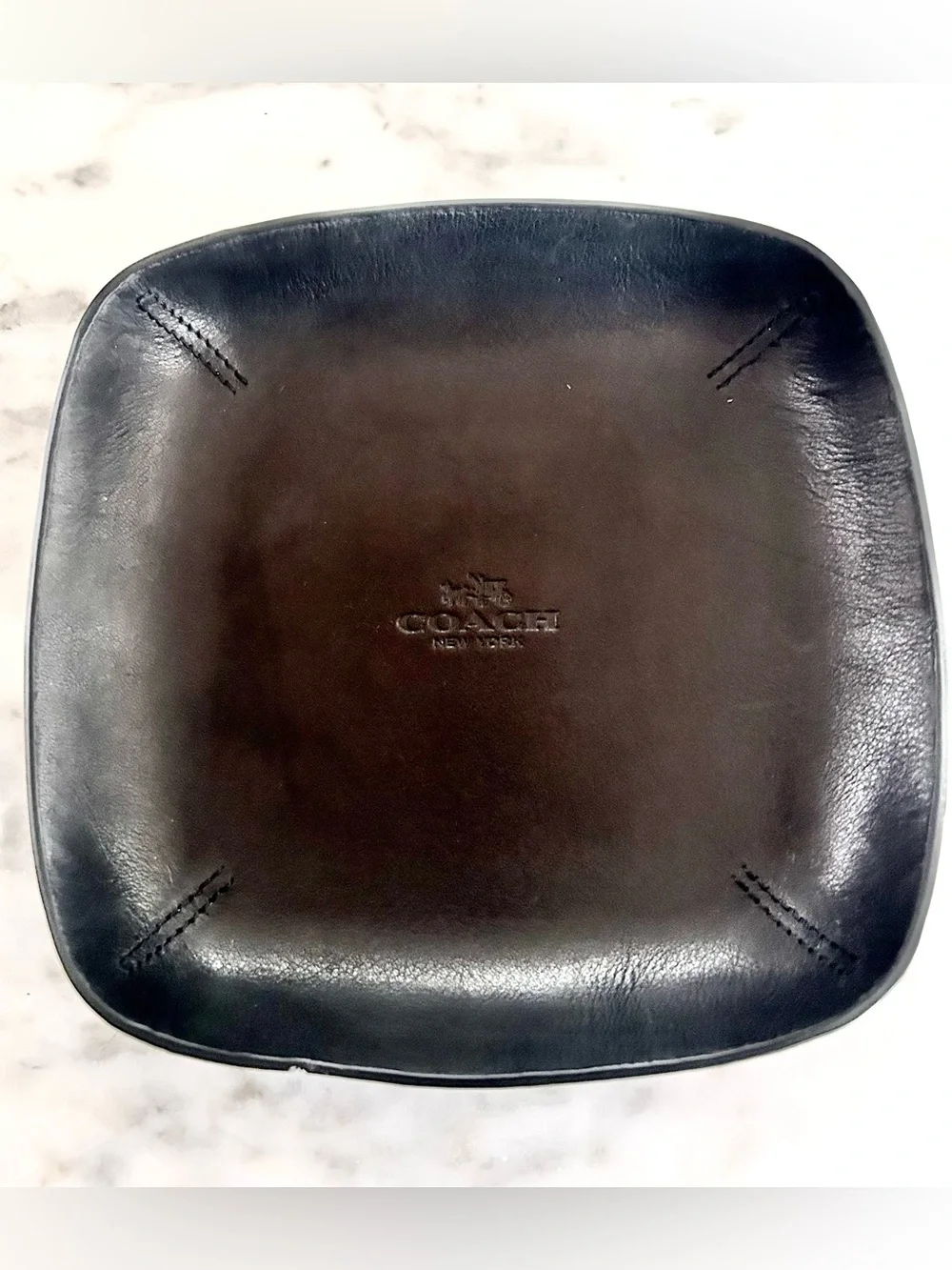 Coach Leather 7inch Black tray- vintage